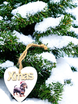 Holzherz weiß Xmas